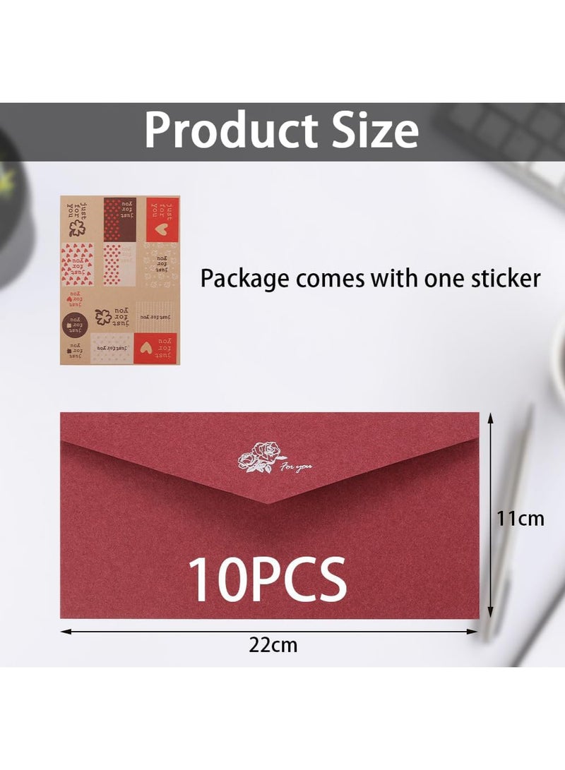 MAOGEDA 10 PCS Vintage Paper Envelopes, Kraft Paper Envelopes, Invitation Envelopes, Colourful Budget Envelopes, Vintage Kraft Paper Envelopes, BAG Envelope Set, Feng GSA - Image 2