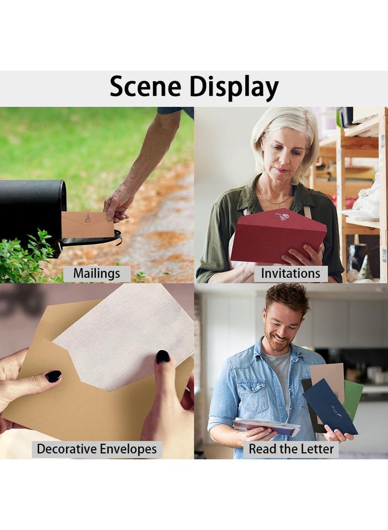 MAOGEDA 10 PCS Vintage Paper Envelopes, Kraft Paper Envelopes, Invitation Envelopes, Colourful Budget Envelopes, Vintage Kraft Paper Envelopes, BAG Envelope Set, Feng GSA - Image 5