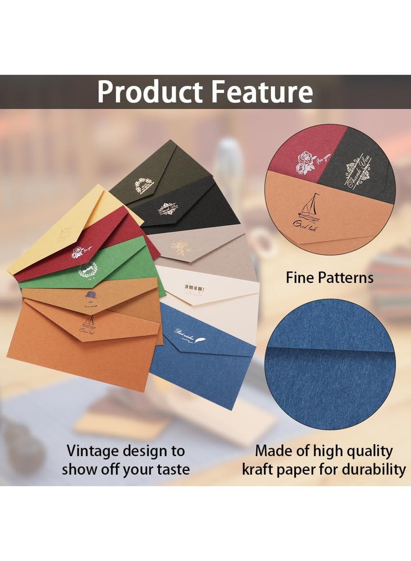 MAOGEDA 10 PCS Vintage Paper Envelopes, Kraft Paper Envelopes, Invitation Envelopes, Colourful Budget Envelopes, Vintage Kraft Paper Envelopes, BAG Envelope Set, Feng GSA - Image 4