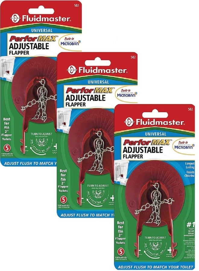 Fluidmaster 502P21 Universal Flapper with Microban, Red (3 Pack) - Image 2
