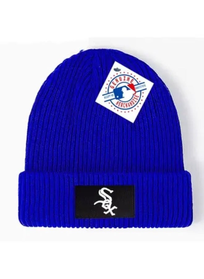 New Era MLB Chicago White Sox Klein Blue Rib Knit Beanie - Stylish Warm Winter Streetwear Cap