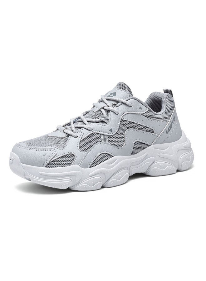 Lotto Men's Dad Sneakers Spring Retro Sports Outdoor Hiking Casual Shoes 725 Mist Gray Size 39 - Image 3