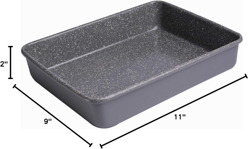 casaWare 11 x 9 x 2-inch Toaster Oven Ultimate Series Commercial Weight Ceramic Non-Stick Coating Baking Pan (Silver Granite) - Image 5