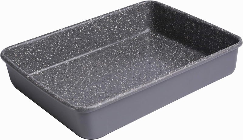 casaWare 11 x 9 x 2-inch Toaster Oven Ultimate Series Commercial Weight Ceramic Non-Stick Coating Baking Pan (Silver Granite) - Image 2