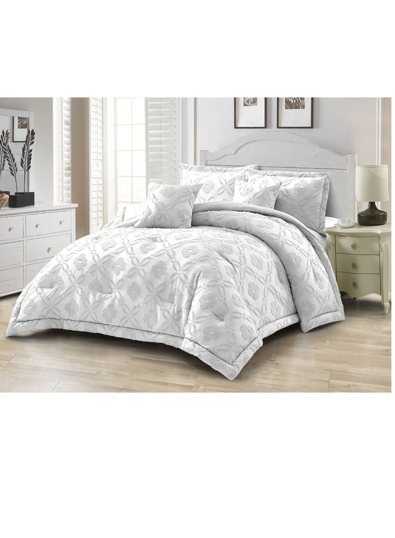 6PCS King Size Bed Sheets & Duvet Cover Set – 220x240cm – Soft, Comfortable, Ac-1 Elegant Bedding Ensemble