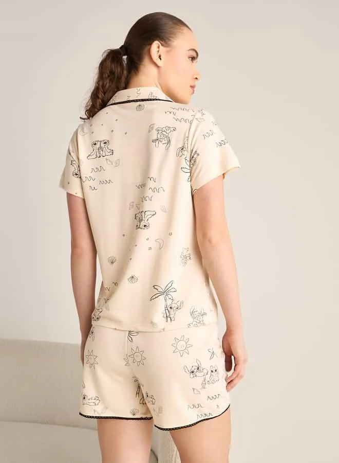 Splash FAV All-Over Stitch Print Shorts Set