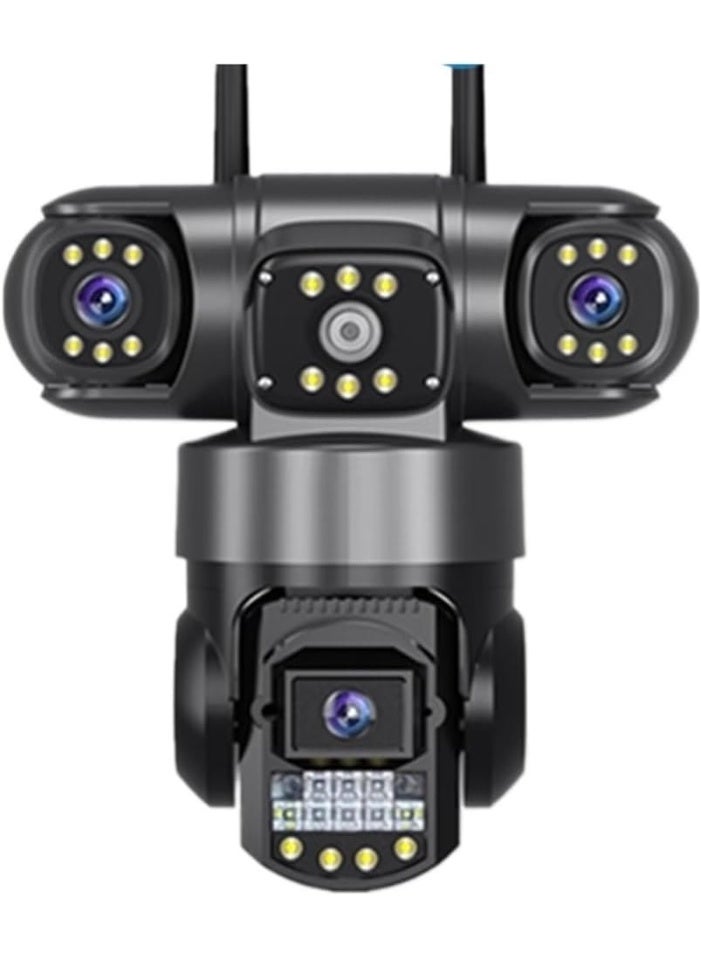 JAJEEK Three Lens PTZ IP Camera Outdoor 6K Ultra HD 12MP CCTV Security Camera with Auto Tracking | Waterproof Weatherproof Design | 4G LTE Wireless Connectivity (E/U Version) | Three Screen Multi-View Surveillance | Ideal for Home & Business Outdoor Protection - Image 1