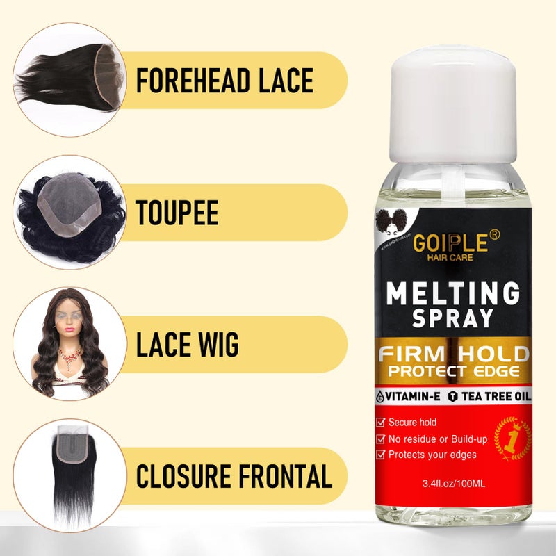 Goiple Lace Tint Lace Melting Hair Mousse for Women's Wigs and Hairpieces - Natural Finishing Tint Spray Tool Set (Medium Brown) - Image 5