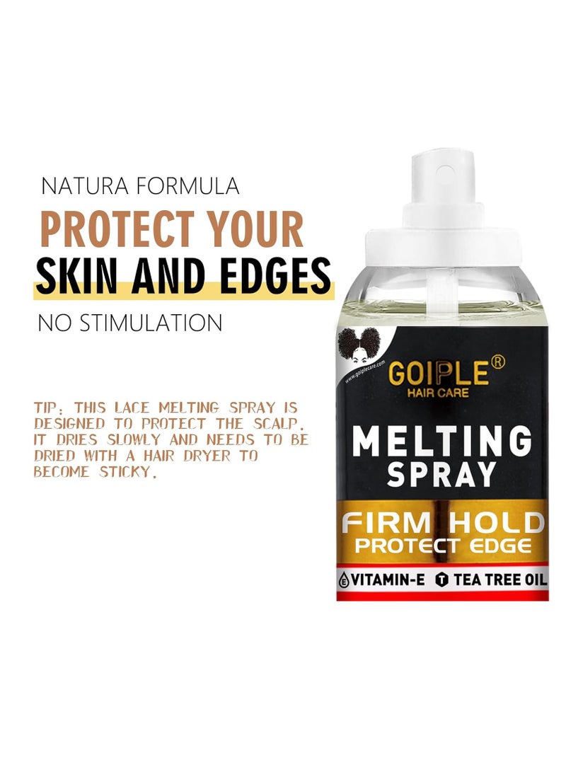 Goiple Lace Tint Lace Melting Hair Mousse for Women's Wigs and Hairpieces - Natural Finishing Tint Spray Tool Set (Medium Brown) - Image 3