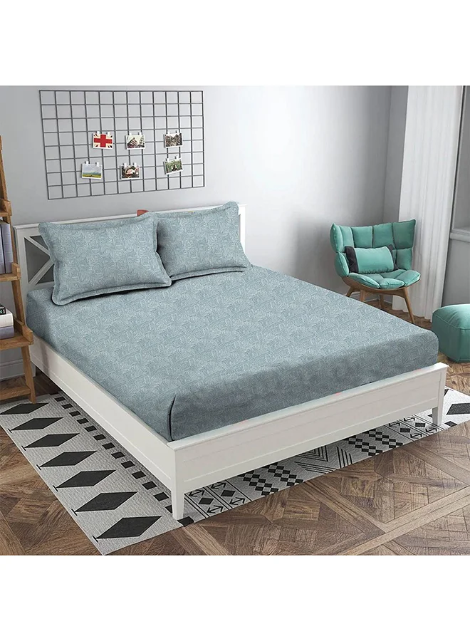 DANUBE HOME Danube Home Albany King Bed Fitted Sheet Set 180x200+30 cm/50x75+15 cm Merritt Blue | 80 Cotton; 20 Lyocell Bedding Set For Bedroom