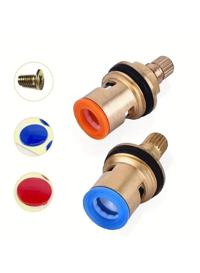 4pcs G1 2 Inch Brass Ceramic Disc Faucet Cartridge Quarter Turn Valve Replacement - Image 3