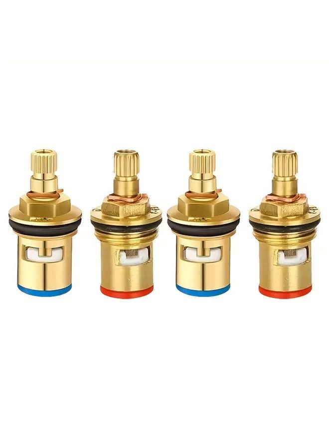 4pcs G1 2 Inch Brass Ceramic Disc Faucet Cartridge Quarter Turn Valve Replacement - Image 2