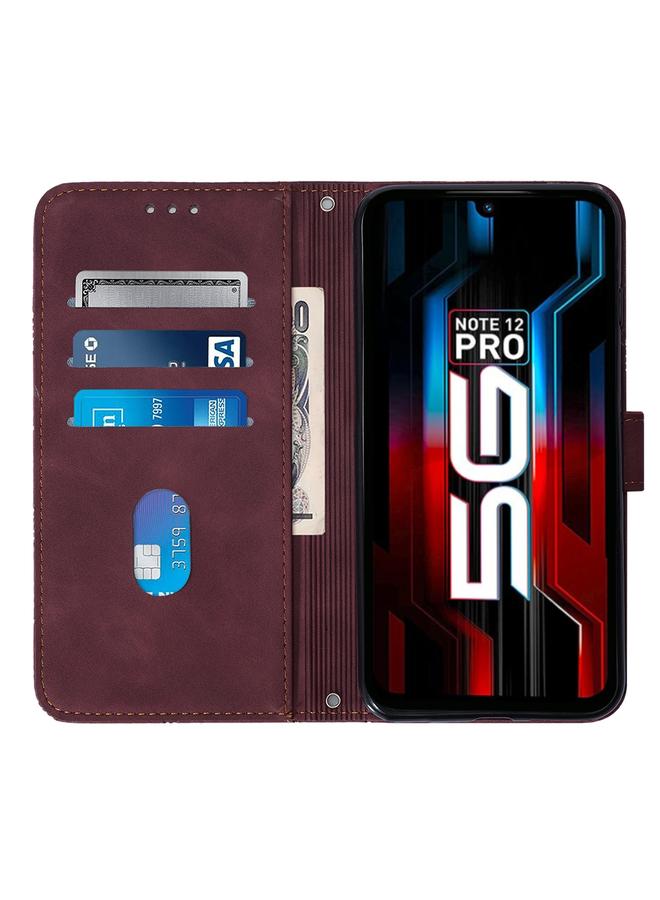 Zaboon Case For Infinix Note 12 Pro 5G Crossbody 3D Embossed Flip Leather Phone Case - Image 3