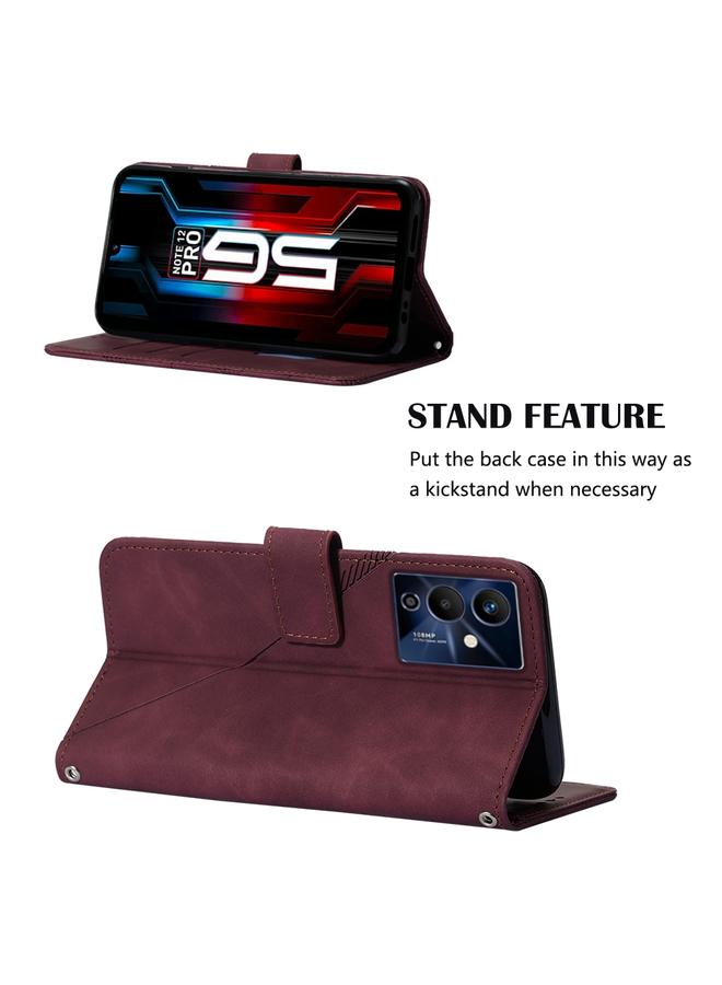 Zaboon Case For Infinix Note 12 Pro 5G Crossbody 3D Embossed Flip Leather Phone Case - Image 5