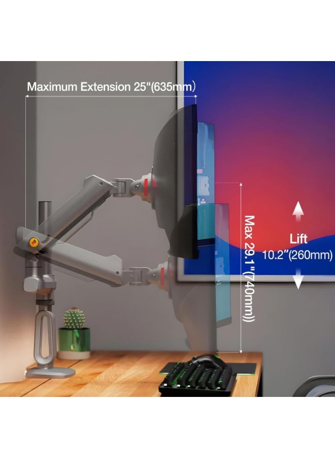 NB NORTH BAYOU NB Ergonomic Gaming Monitor Arm – Heavy Duty Stand for Flat/Ultra-Wide/Curved Screens 27–50 Inch, Max Load 18kg, VESA 75/100 mm, J7 - Image 5