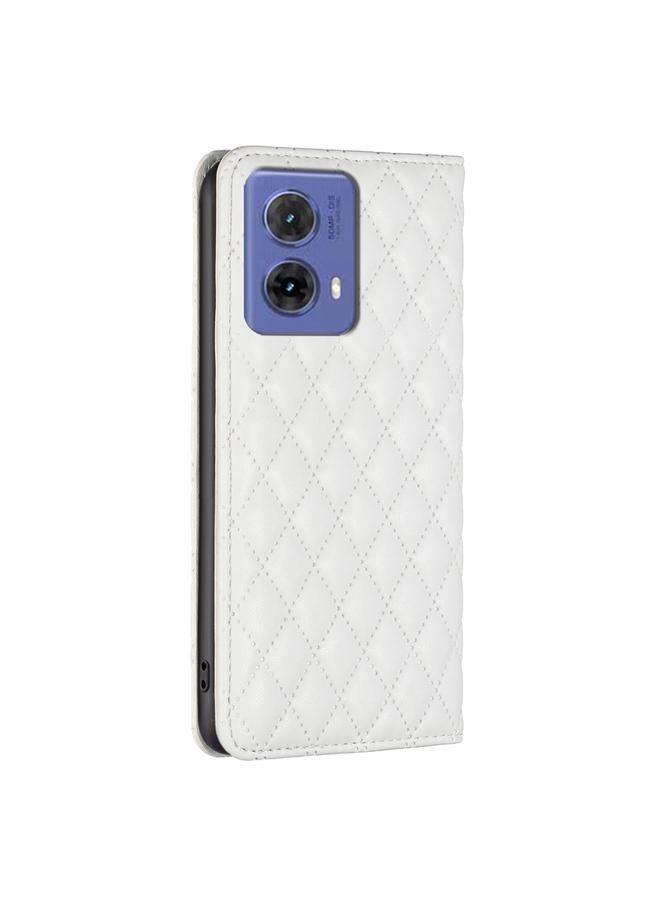 S-TOP Case For Motorola Moto G85 Diamond Lattice Magnetic Leather Flip Phone Case - Image 4
