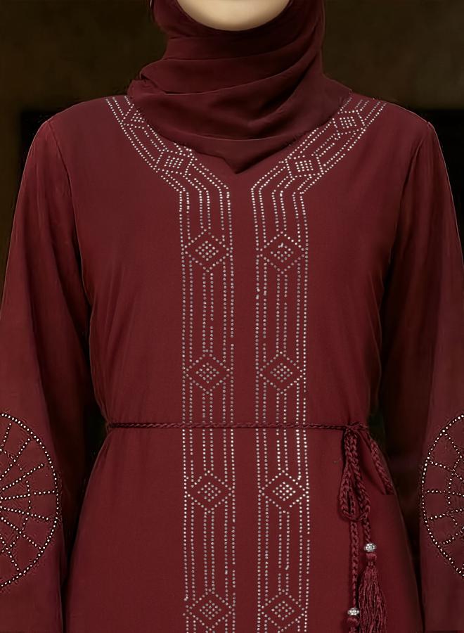 جلو باص عباية مزينة مع حجاب - Image 4