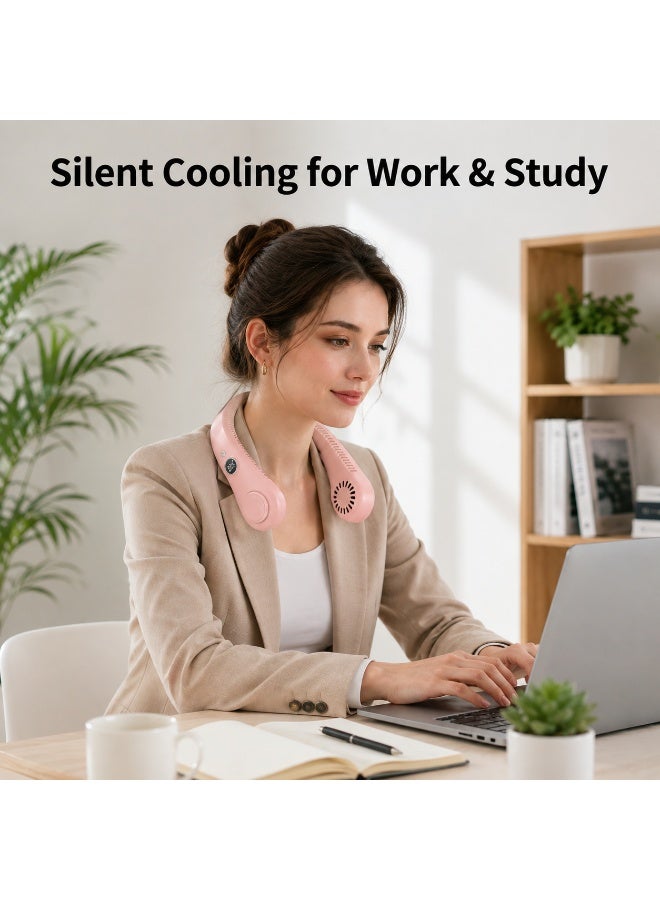 Portable Bladeless Neck Fan with LED Display, 80 Vents, 720° Cooling, 15H Battery, Type-C Fast Charging - Image 4