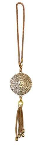 PinMaze Islam Car Rear Mirror Hangers - Allah Muhammad Islamic Al-Quran Ramadan Eid Muslim Calligraphy Car Décor Hanging Charm Vehicle Decor Interior Accessories (Gold) - Image 2