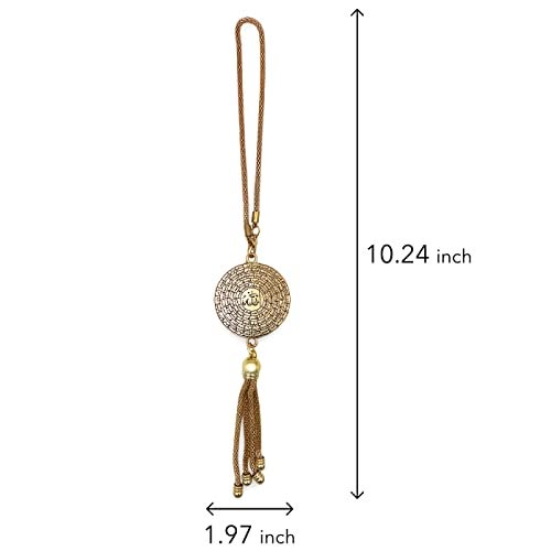 PinMaze Islam Car Rear Mirror Hangers - Allah Muhammad Islamic Al-Quran Ramadan Eid Muslim Calligraphy Car Décor Hanging Charm Vehicle Decor Interior Accessories (Gold) - Image 3