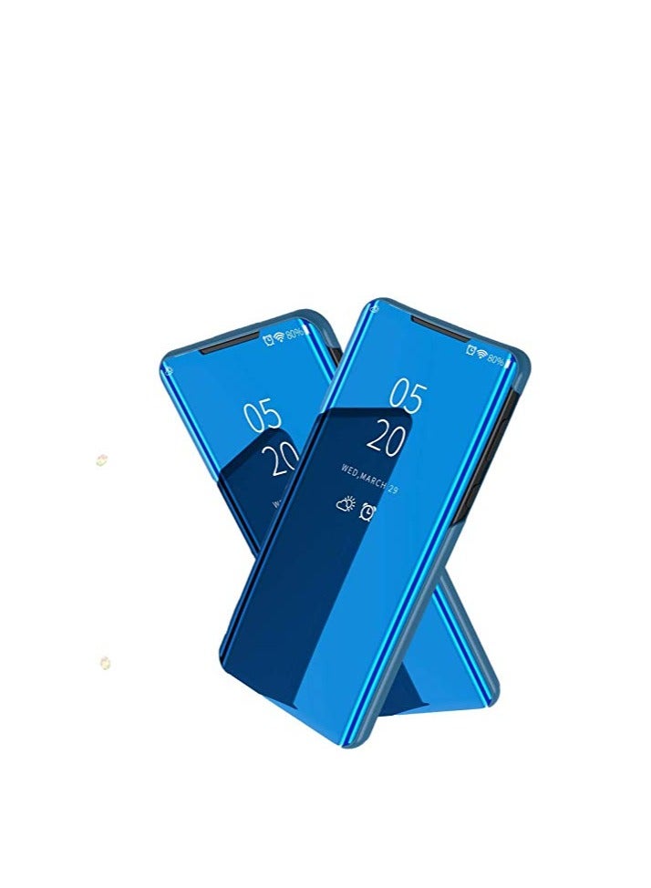 For Samsung Galaxy A14 Clear View Flip Case , Without Sensor , Stand Watching Position , Mirror Full Protection Cover Compatible With Samsung Galaxy A14 (6.6') (Blue) - Image 5