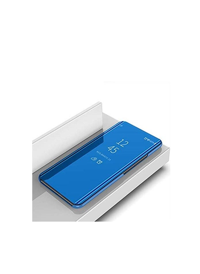 For Samsung Galaxy A14 Clear View Flip Case , Without Sensor , Stand Watching Position , Mirror Full Protection Cover Compatible With Samsung Galaxy A14 (6.6') (Blue) - Image 4