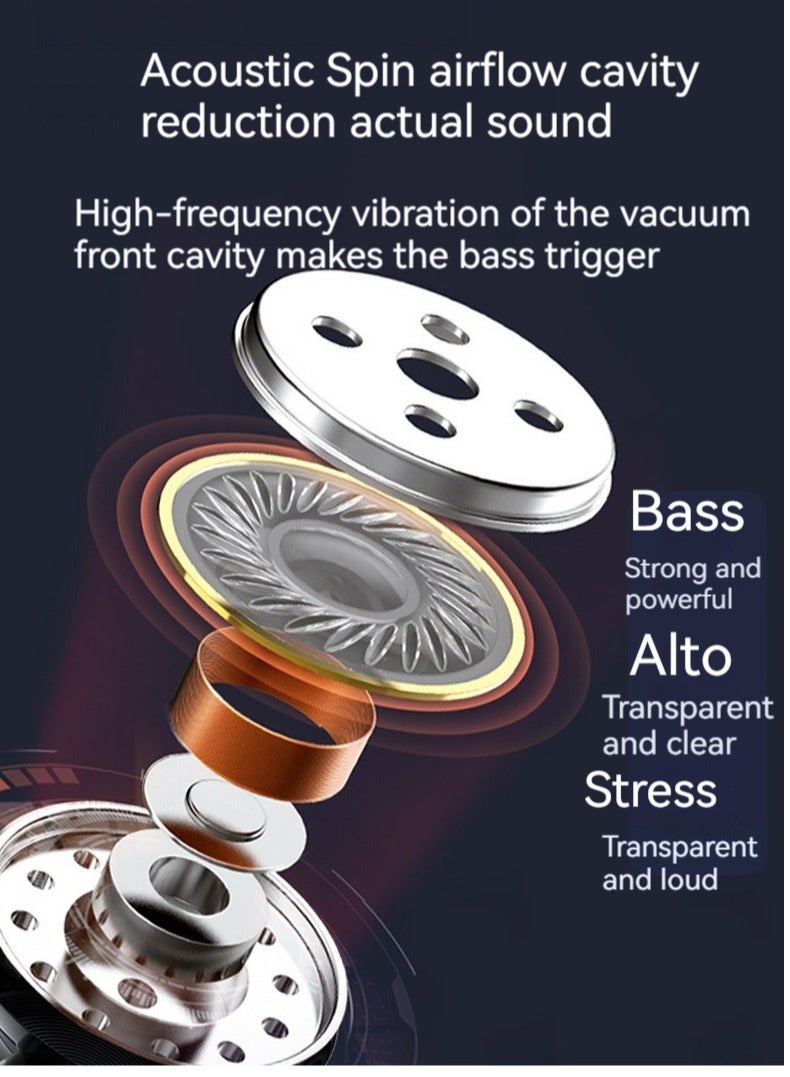 سماعات رأس داخل الأذن مزودة بخاصية إلغاء الضوضاء وسماعات موسيقى يمكن التحكم بها سلكيًا (أسود) - Image 3