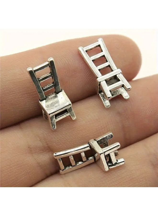 Silvery Mini Metal Backrest Chair Set For Dollhouse Decoration And Holiday Gift - Image 5