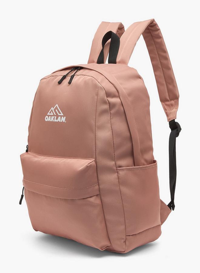 Oaklan by Shoexpress Logo Print Backpack For Kids 13+ Years With Front Pocket - Image 5