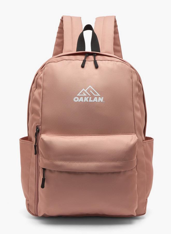 Oaklan by Shoexpress Logo Print Backpack For Kids 13+ Years With Front Pocket - Image 1