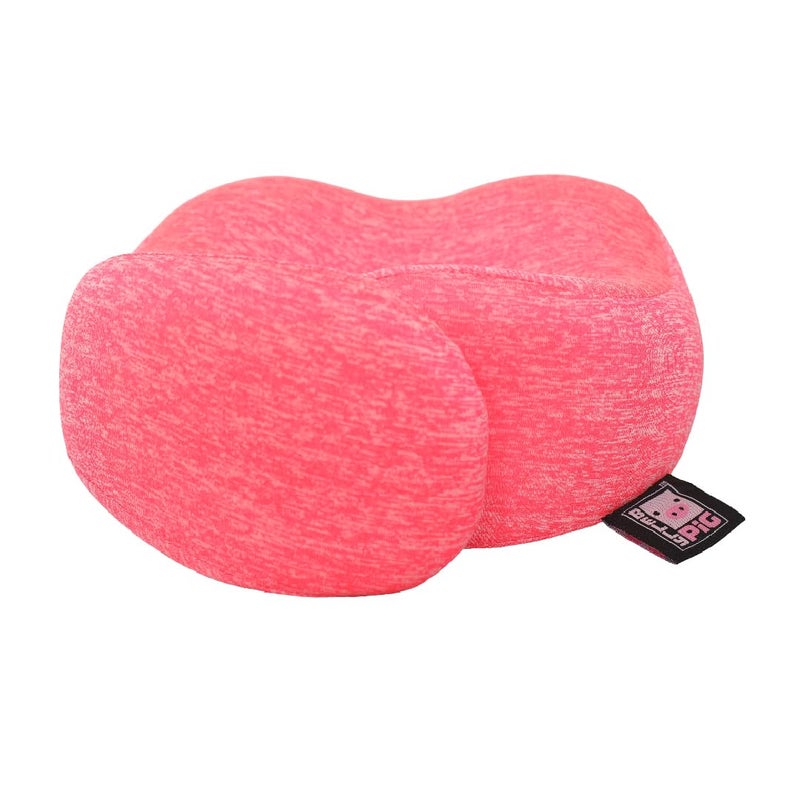 BELLYPIG BELLYPIG Premium Neck Pillow with Magnetic Lock Memory Foam Removable Washable Cover Fits for All Lightweight Neck Pillow for Bed Car Bus Flight Travel Office Pink - Image 1