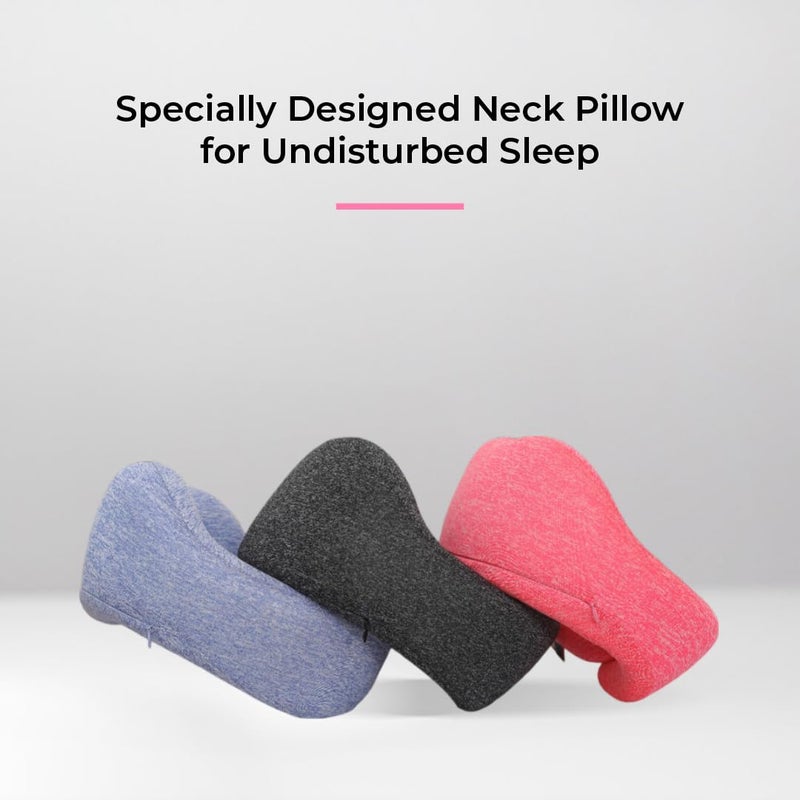 BELLYPIG BELLYPIG Premium Neck Pillow with Magnetic Lock Memory Foam Removable Washable Cover Fits for All Lightweight Neck Pillow for Bed Car Bus Flight Travel Office Pink - Image 3