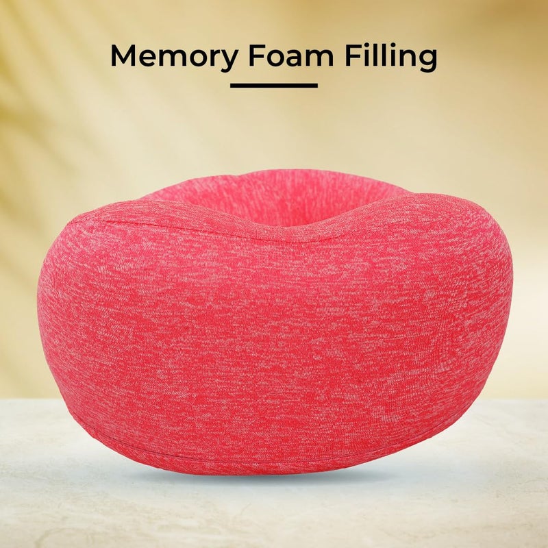 BELLYPIG BELLYPIG Premium Neck Pillow with Magnetic Lock Memory Foam Removable Washable Cover Fits for All Lightweight Neck Pillow for Bed Car Bus Flight Travel Office Pink - Image 5