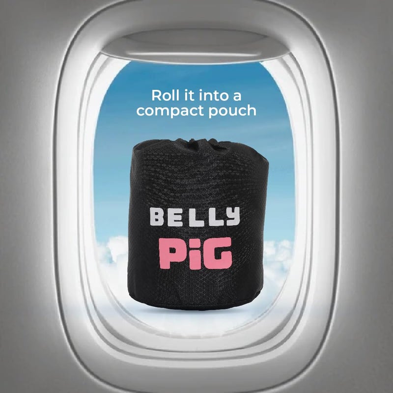 BELLYPIG BELLYPIG Premium Neck Pillow with Magnetic Lock Memory Foam Removable Washable Cover Fits for All Lightweight Neck Pillow for Bed Car Bus Flight Travel Office Pink - Image 4