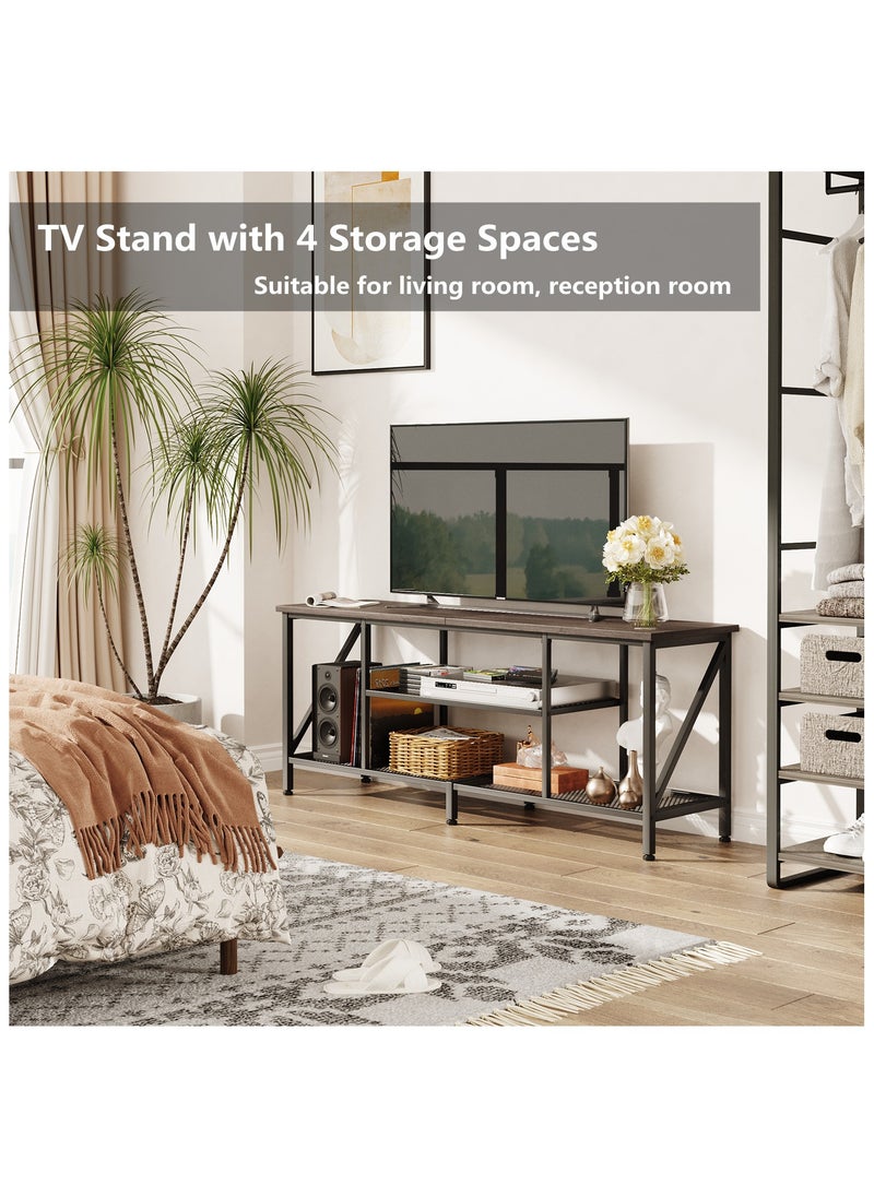 Tv Table,TV Cabinet,TV Stand with 4 Storage Spaces,Suitable for living room, reception room