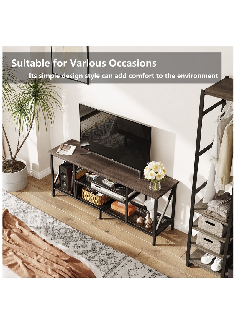 Tv Table,TV Cabinet,TV Stand with 4 Storage Spaces,Suitable for living room, reception room