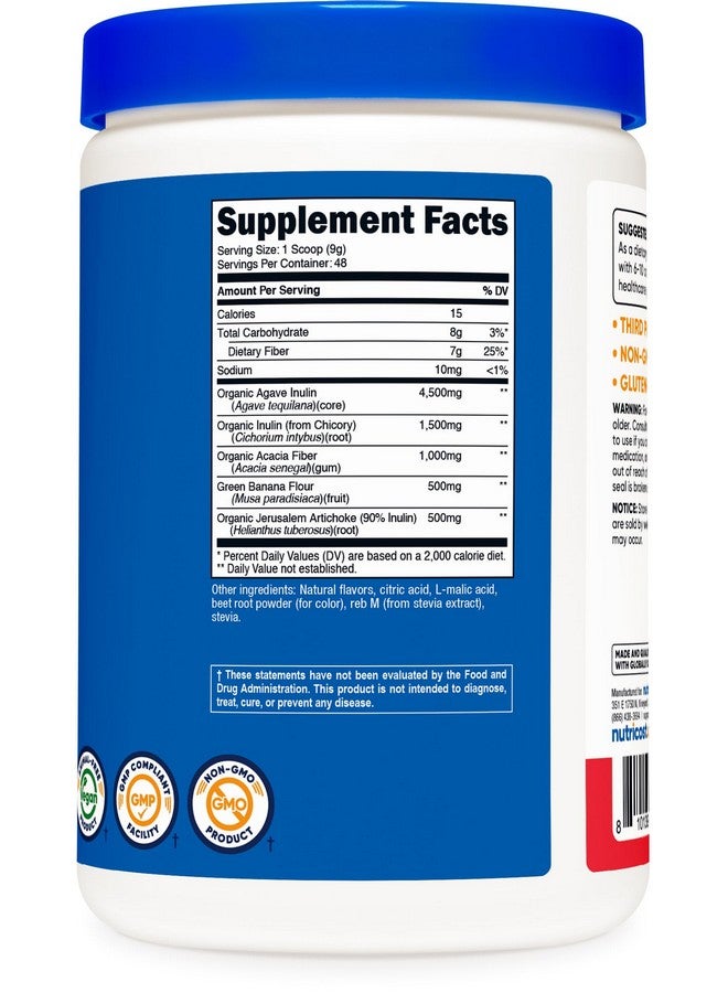 Nutricost Prebiotic Fiber Fruit Punch Flavored (1 Pound) - Vegan, Gluten-Free, GMO-Free - Image 5