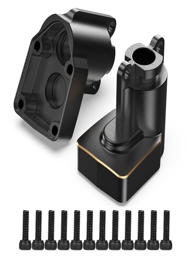 COOWOO Rear Portal Axle Housing Upgrade Part Set for UTB18 1/18 RC Crawler Car - Made of Brass, High Precision CNC Machined, Durable Upgrade Black - Image 2
