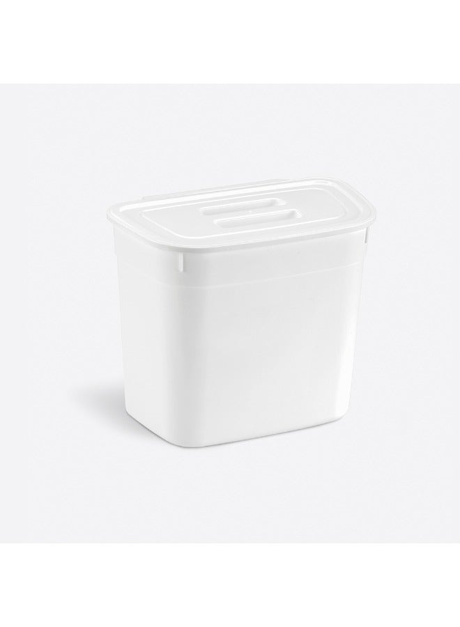 Hanging Bucket With Lid, Plastic Kitchen Basket Cabinet Door Classification, under Kitchen Sink Trash Bin Organizer-White - Image 3