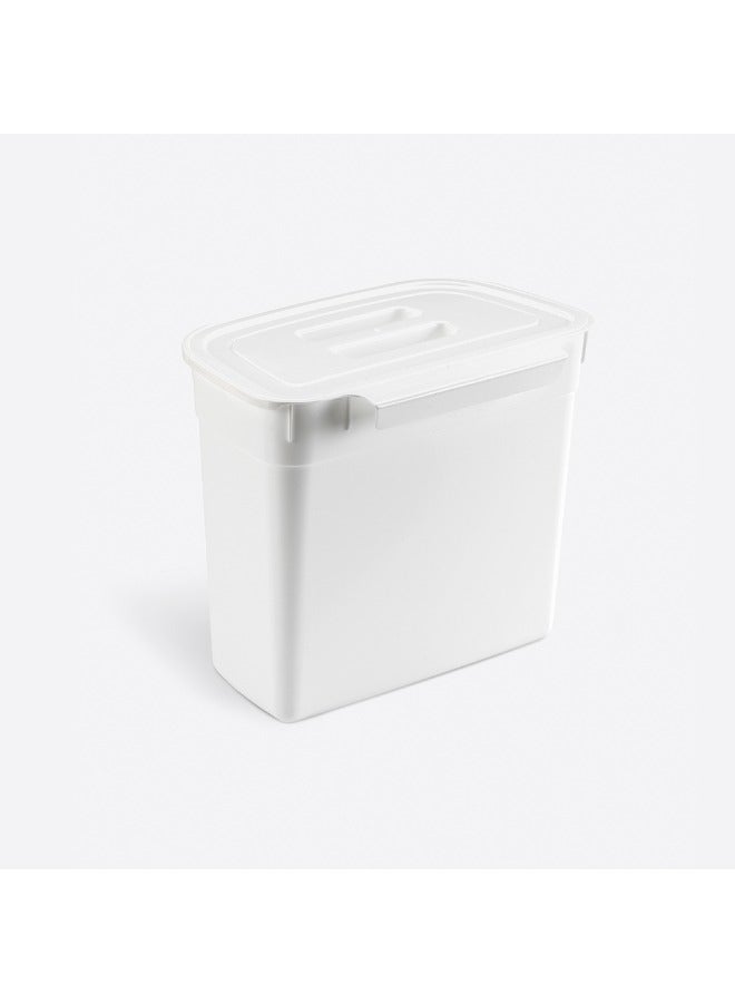 Hanging Bucket With Lid, Plastic Kitchen Basket Cabinet Door Classification, under Kitchen Sink Trash Bin Organizer-White - Image 4
