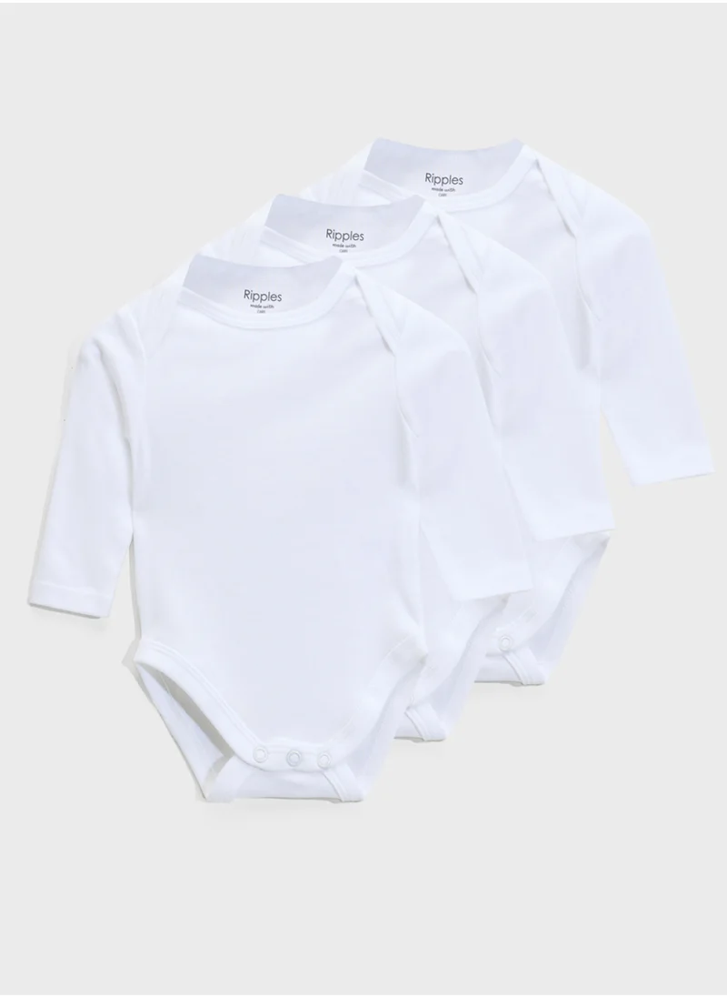 ريبلز مع نمشي Girls 3-Pack Long Sleeves Bodysuit