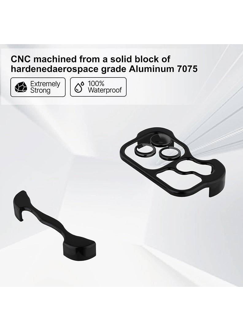 Case Up iPhone 17 Pro Max Case, Premium Aluminum Bumper Frame with Metal Corner, Camera Lens Protection, Frameless Minimalist Design Cover For iPhone 17 Pro Max 6.9 Inch - Black - Image 5