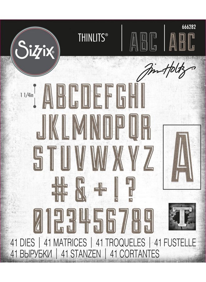 Sizzix Thinlits Die Set 41Pk Alphanumeric Emporium By Tim Holtz 666282 Multicolour - Image 3