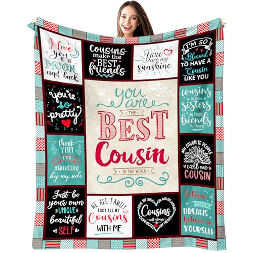 TOBUNKIEN Cousin Birthday Gifts for Women  Birthday Gift for Cousins Female  Best Cousin Ever Gifts  Favorite Gift for Girl Cousin  Cousin Gifts for Woman Blanket 60X 50