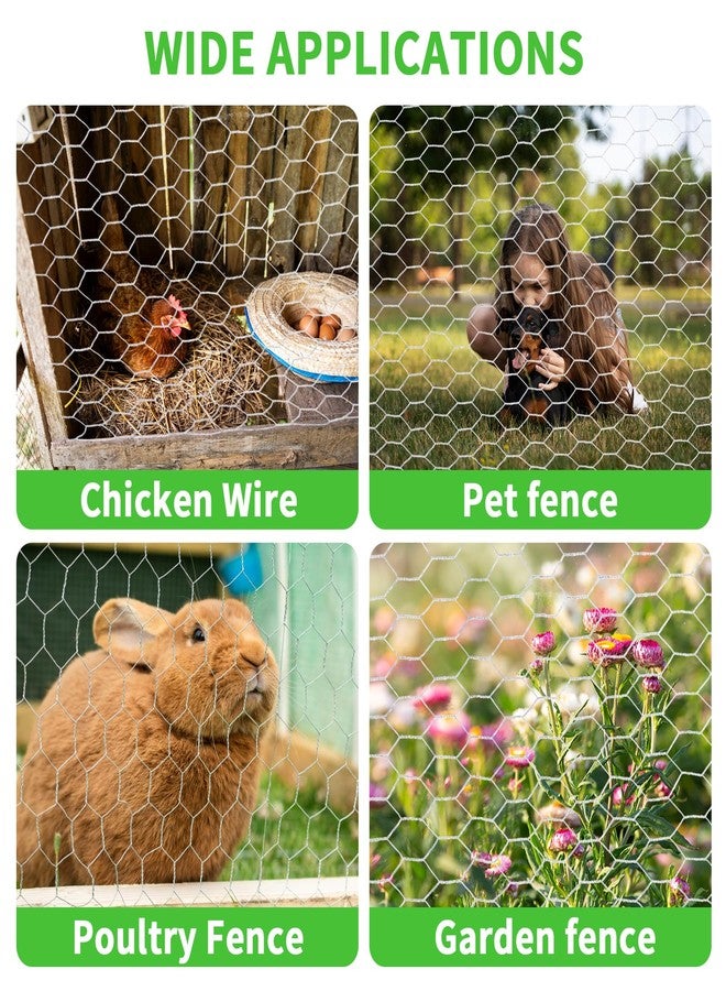 Bittesnew Craft Chicken Wire Mesh 16in x 100ft, Hexagonal Galvanized Wire Mesh for Poultry, Floral Wire Netting for Protecting Garden Plants, Vegetables, Flowers and Fruits from Dogs, Rabbits and Squirrels - Image 4