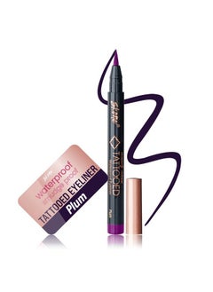 Waterproof Liquid Eyeliner - Long Lasting & Smudge Proof - Insanely Intense Tattooed Eyeliner Pen with Felt Tip Applicator - Plum Black (0.07oz)