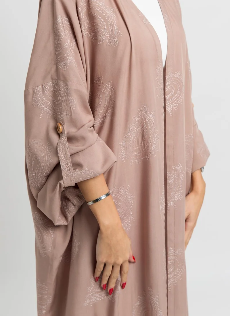 Kaafmeem Nude Bandana Bohemian Threads Abaya