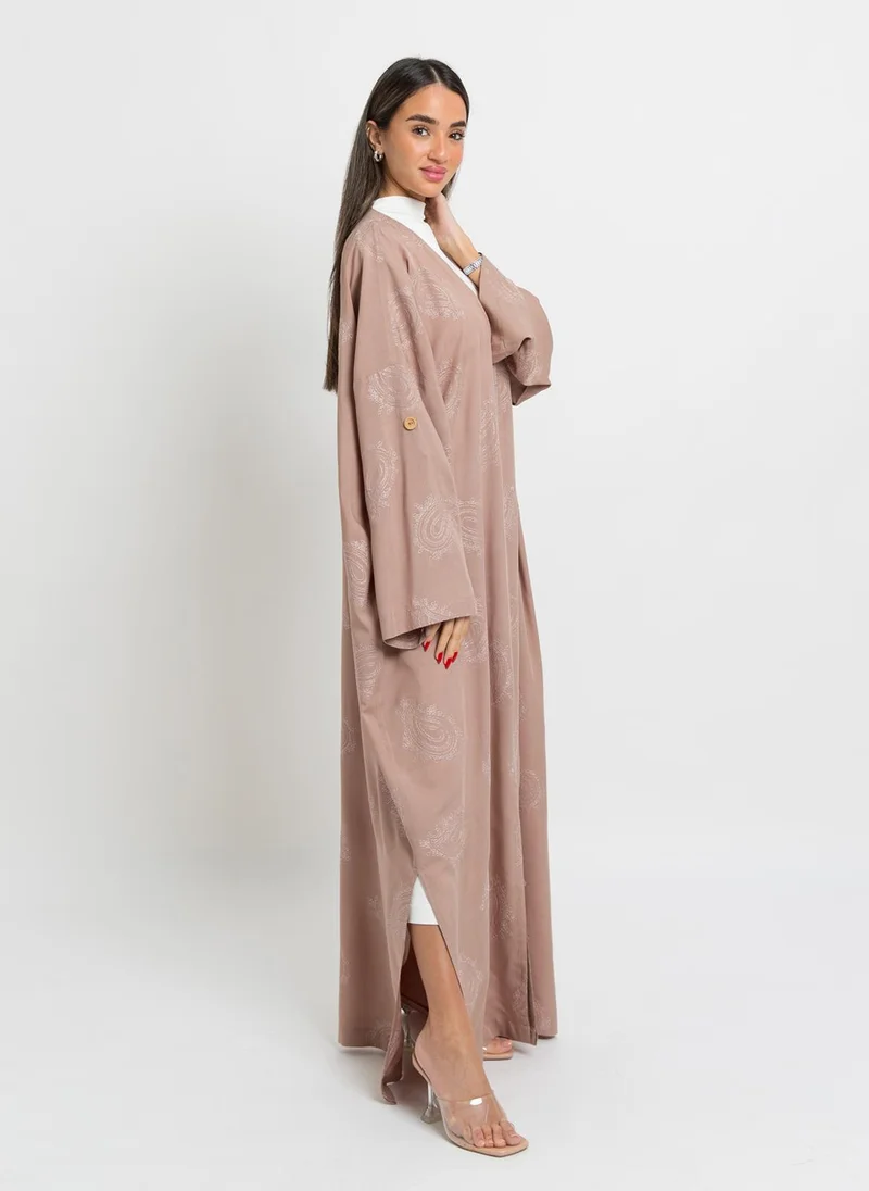 Kaafmeem Nude Bandana Bohemian Threads Abaya