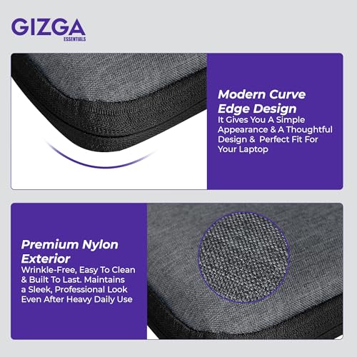 Gizga Essentials 13.3 Inch Laptop Sleeve Case Cover Pouch Bag with Handle & Front Pocket| Slim & Water-Resistant Nylon Fabric with Shockproof Foam Padding, Soft Lining & Premium Zipper Closure (Grey) - Image 4