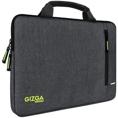 Gizga Essentials 13.3 Inch Laptop Sleeve Case Cover Pouch Bag with Handle & Front Pocket| Slim & Water-Resistant Nylon Fabric with Shockproof Foam Padding, Soft Lining & Premium Zipper Closure (Grey) - Image 1